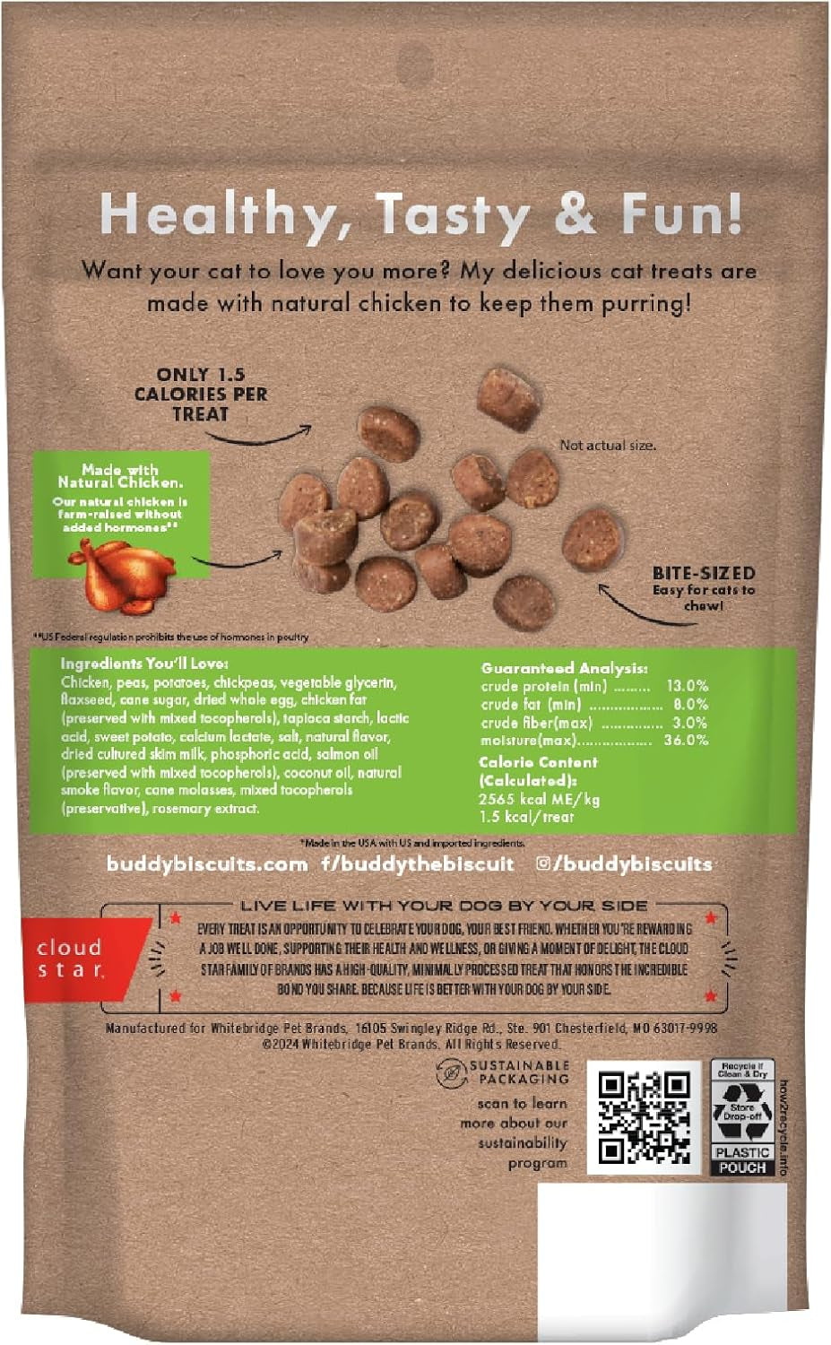 Grain Free Cat Treats, Soft & Chewy, No Added Gluten, Wheat, Corn or Soy